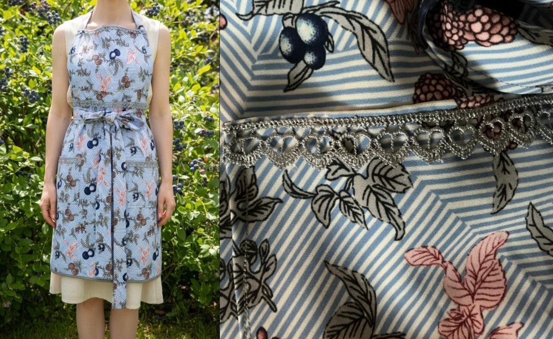 Tablier Bleu Myrtille – Élégance profonde 