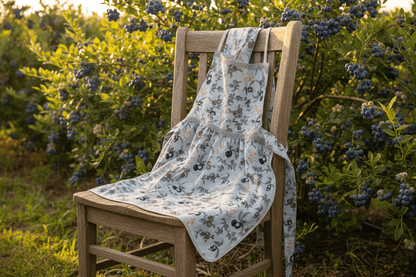 Tablier Bleu Myrtille – Élégance profonde 