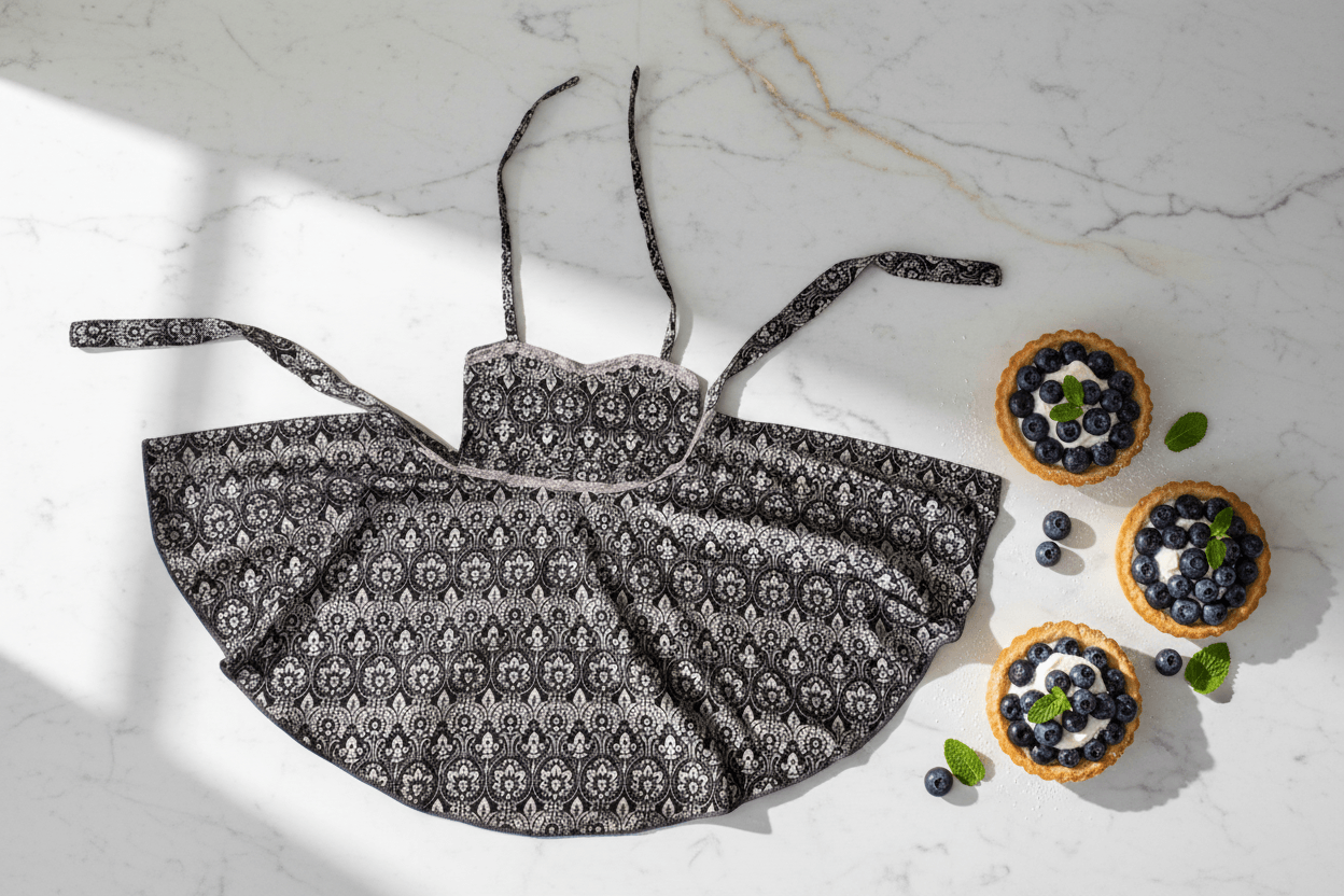 Tablier Minuit Rose – Élégance douce et mystérieuse