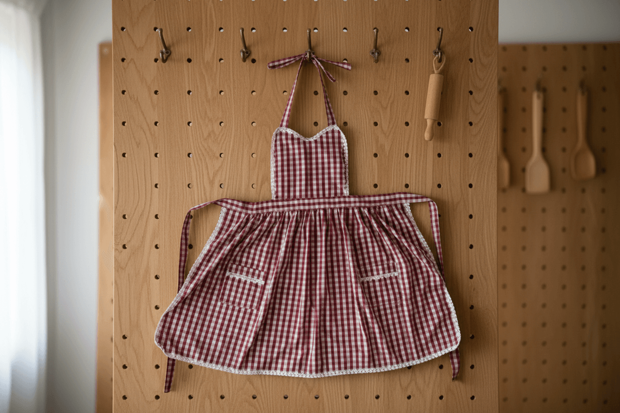 Tablier luxe rouge – Passion et tradition en cuisine