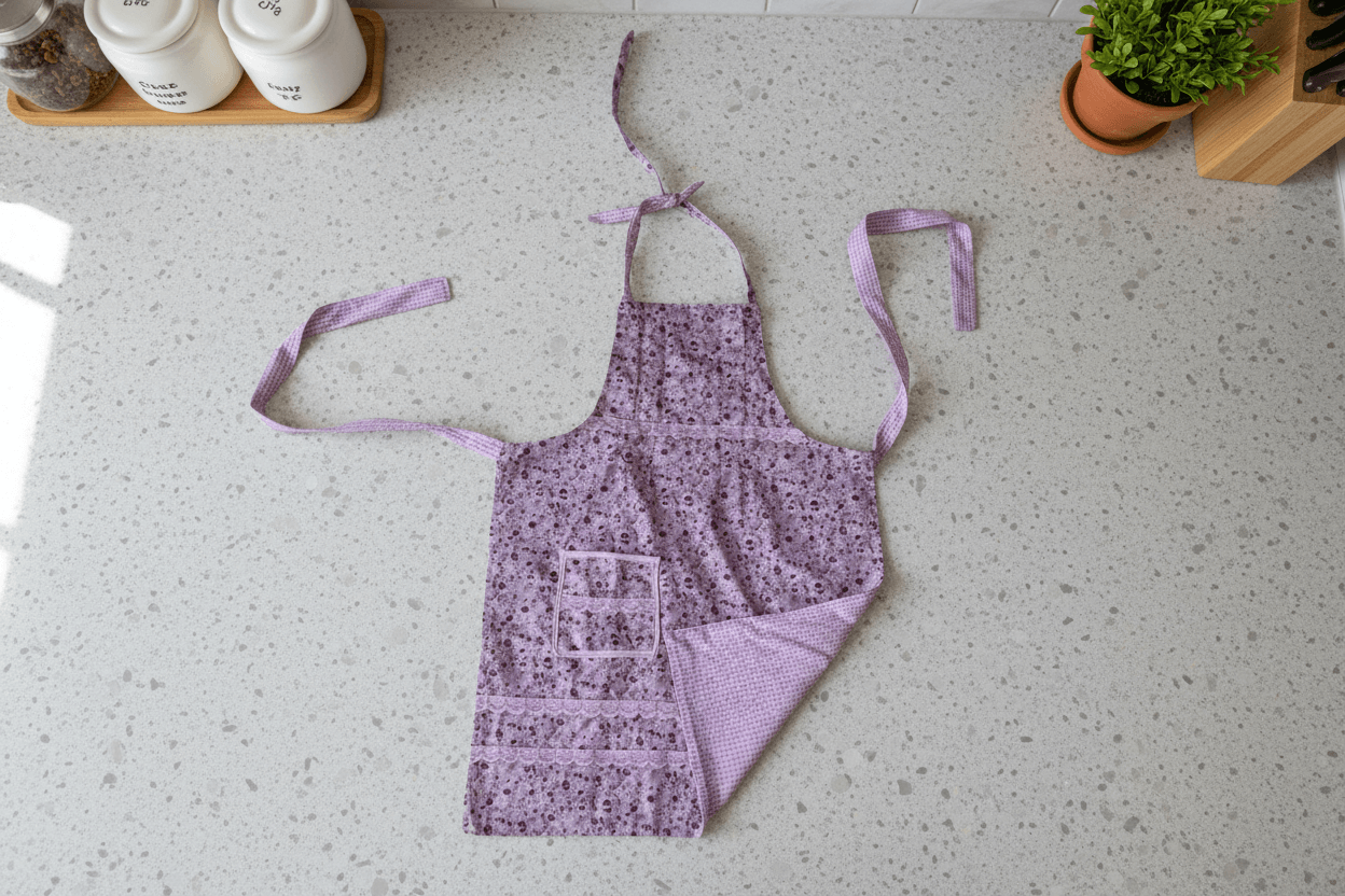 Tablier luxe Blush et Bloom – Élégant et recto-verso pour chefs