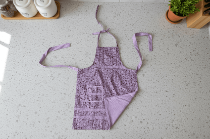 Tablier luxe Blush et Bloom – Élégant et recto-verso pour chefs