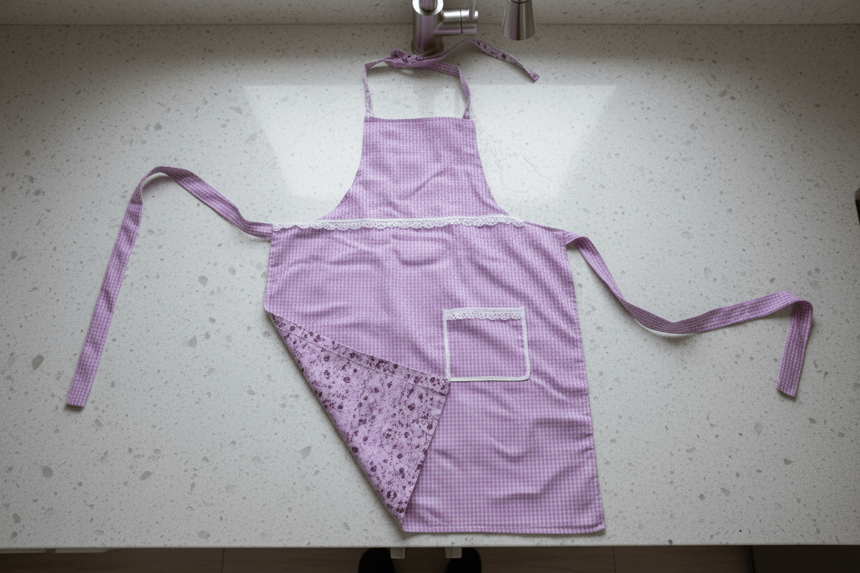 Tablier luxe Blush et Bloom – Élégant et recto-verso pour chefs